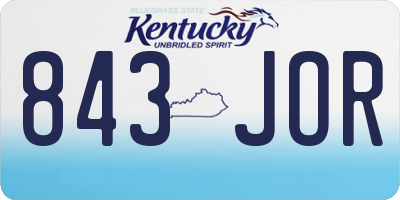 KY license plate 843JOR