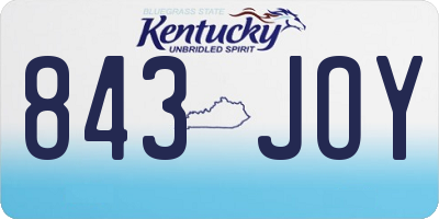 KY license plate 843JOY