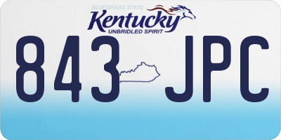 KY license plate 843JPC