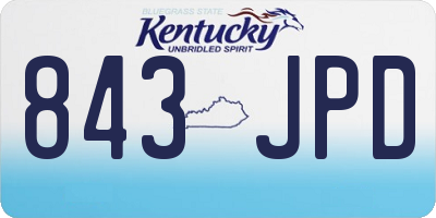 KY license plate 843JPD