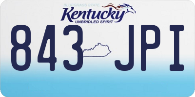 KY license plate 843JPI