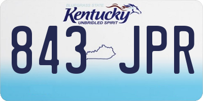 KY license plate 843JPR