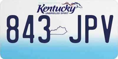 KY license plate 843JPV