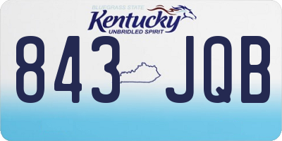 KY license plate 843JQB