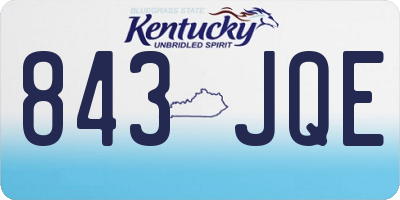 KY license plate 843JQE