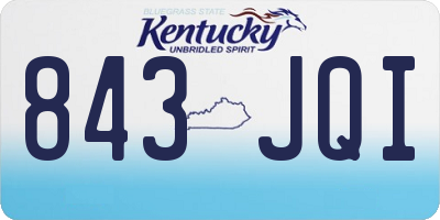 KY license plate 843JQI