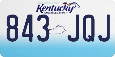 KY license plate 843JQJ
