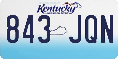 KY license plate 843JQN