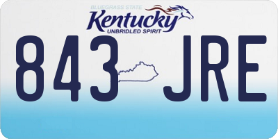 KY license plate 843JRE