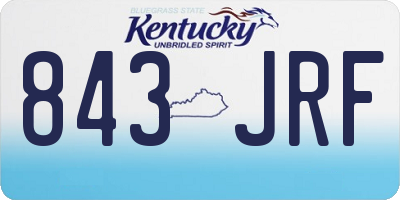 KY license plate 843JRF