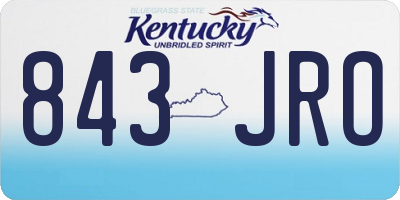 KY license plate 843JRO