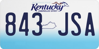 KY license plate 843JSA