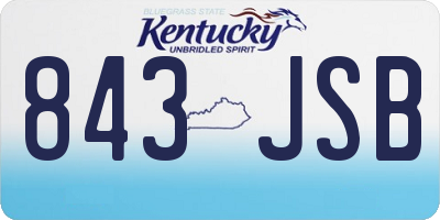 KY license plate 843JSB