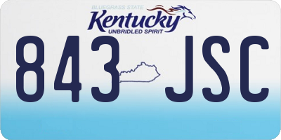 KY license plate 843JSC