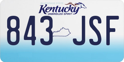 KY license plate 843JSF
