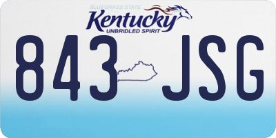 KY license plate 843JSG
