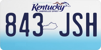 KY license plate 843JSH