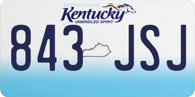 KY license plate 843JSJ