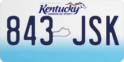 KY license plate 843JSK