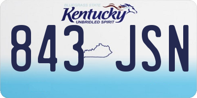 KY license plate 843JSN