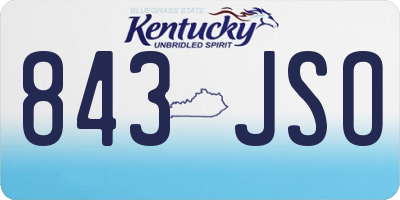 KY license plate 843JSO