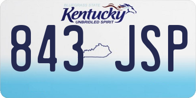 KY license plate 843JSP
