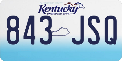 KY license plate 843JSQ