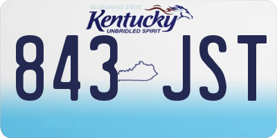 KY license plate 843JST