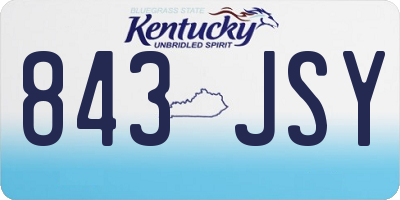 KY license plate 843JSY