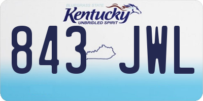 KY license plate 843JWL