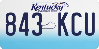 KY license plate 843KCU