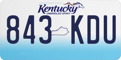 KY license plate 843KDU
