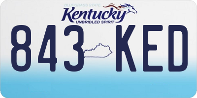 KY license plate 843KED