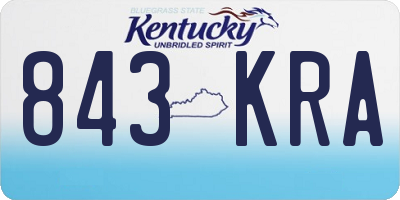 KY license plate 843KRA