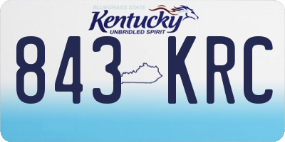 KY license plate 843KRC