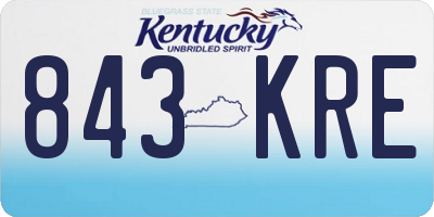 KY license plate 843KRE