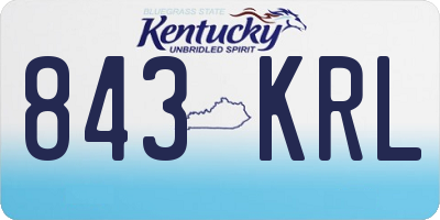 KY license plate 843KRL