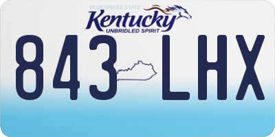 KY license plate 843LHX
