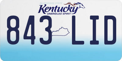KY license plate 843LID