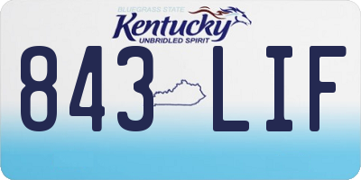 KY license plate 843LIF