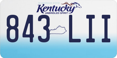 KY license plate 843LII