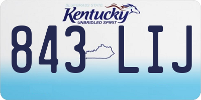 KY license plate 843LIJ