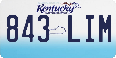 KY license plate 843LIM