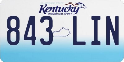 KY license plate 843LIN