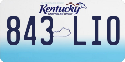 KY license plate 843LIO