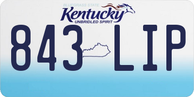KY license plate 843LIP