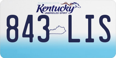 KY license plate 843LIS