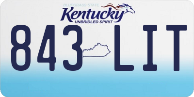 KY license plate 843LIT