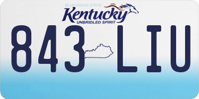 KY license plate 843LIU