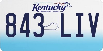 KY license plate 843LIV